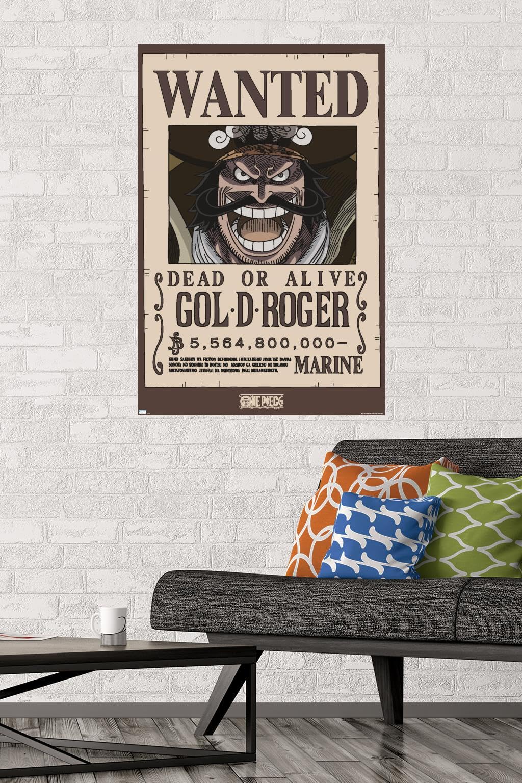 Amazon.com: One Piece - Gol D Roger Wanted Poster Wall Poster, 34L